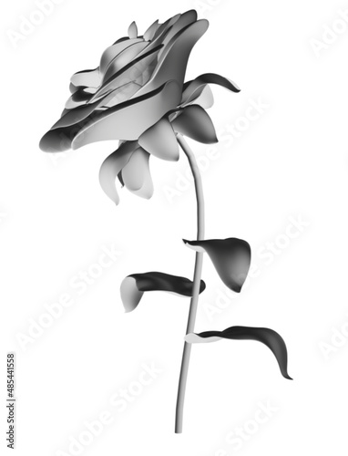 4K 3D Rose Grau Valentinstag