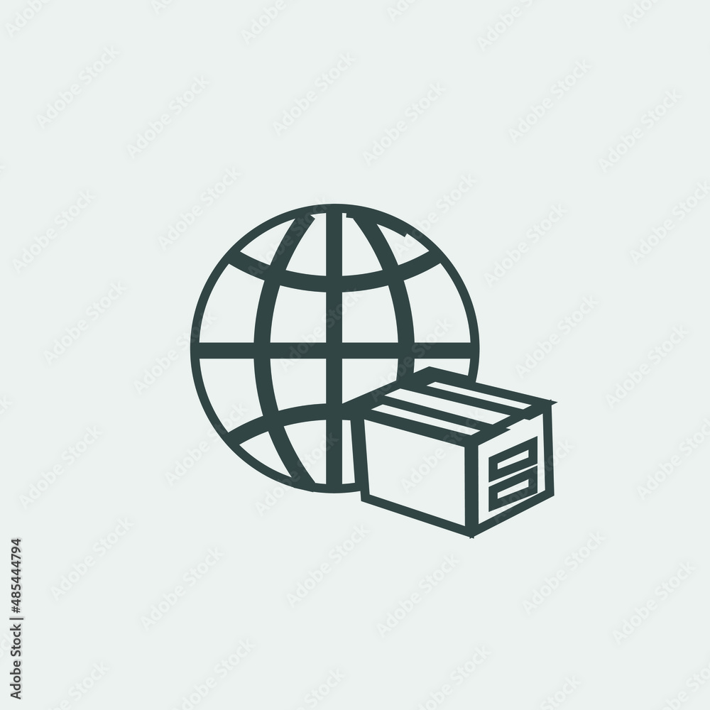 worldwide shopping vector icon illustration sign worldwide shopping vector icon illustration sign