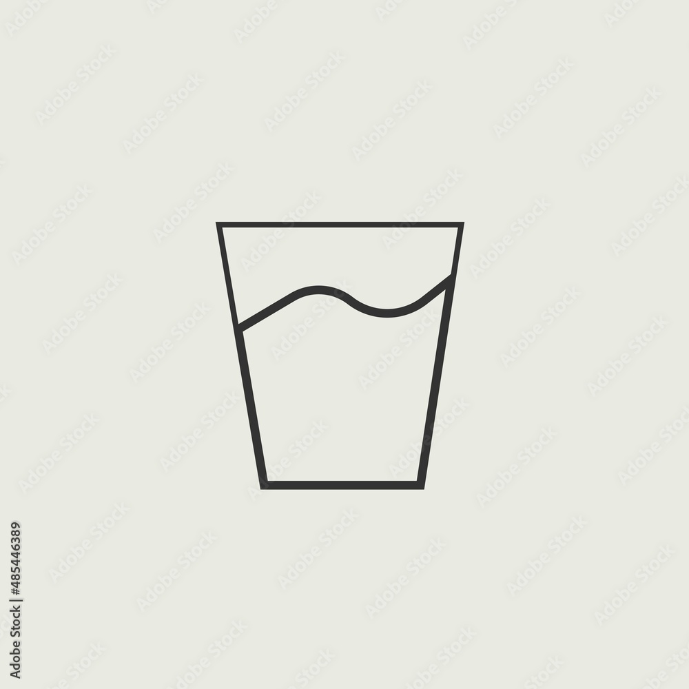 cup of water vector icon illustration sign