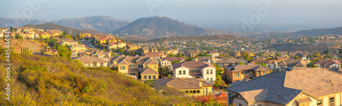 Residential neighborhood with large houses at San Marcos, California photo
