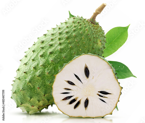 Foto Soursop or custard apple fuite isolated on white background
