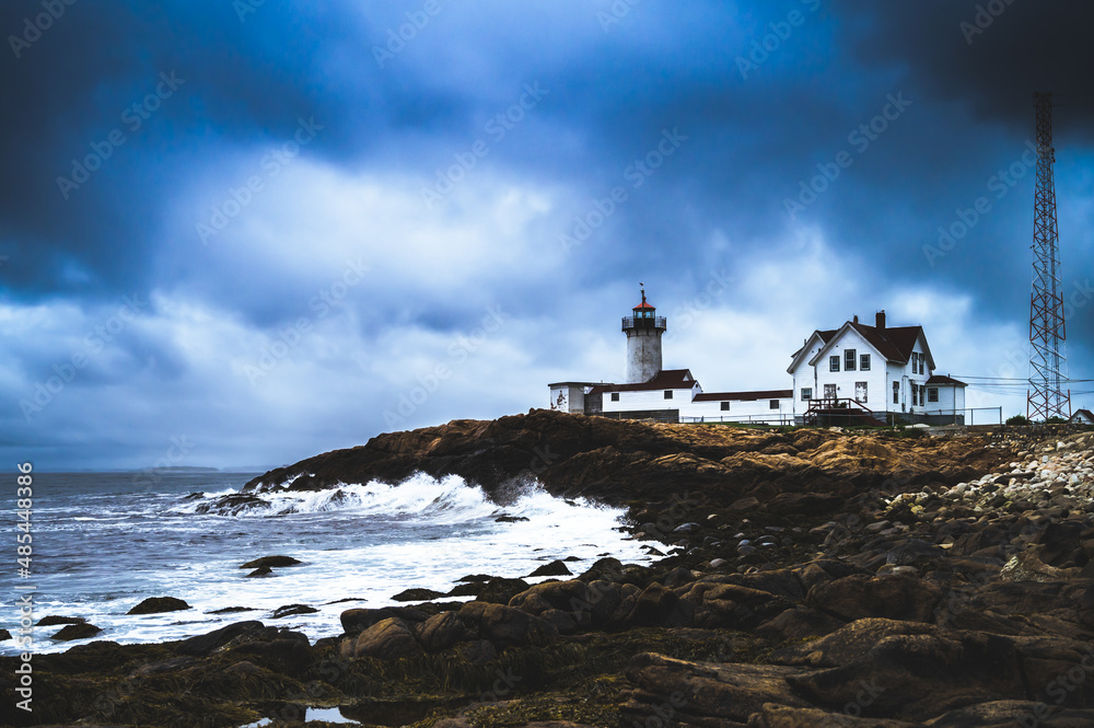 lighthouse on stormy day