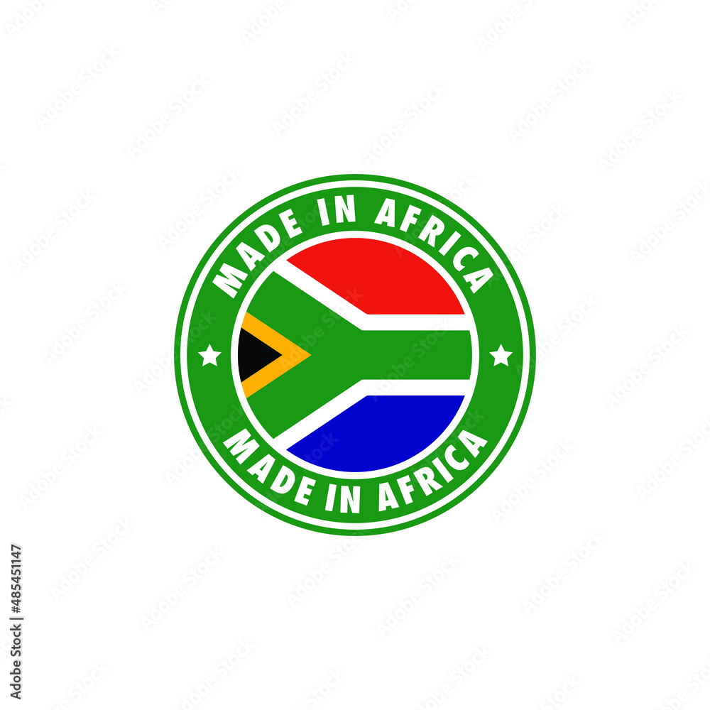 Made in South Africa flag logo vector for label, stamp, sticker, badge, emblem, symbol.
