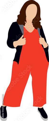 moda xxl, mujer gorda posando de pie. vector sin fondo, fondos transparentes photo