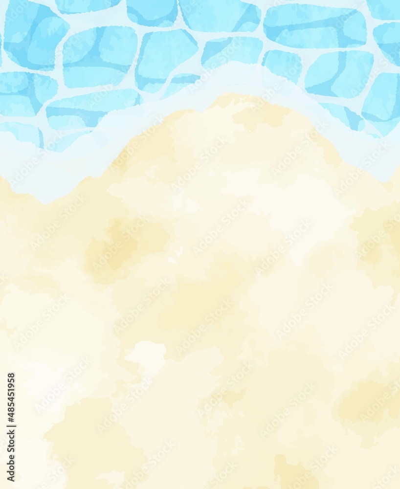 Obraz premium シンプルなビーチの背景イラスト