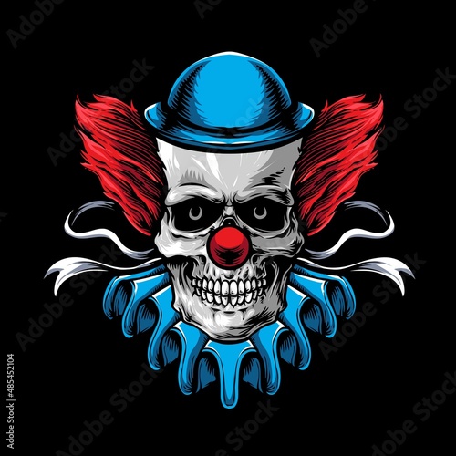 scary skull clown vector logo