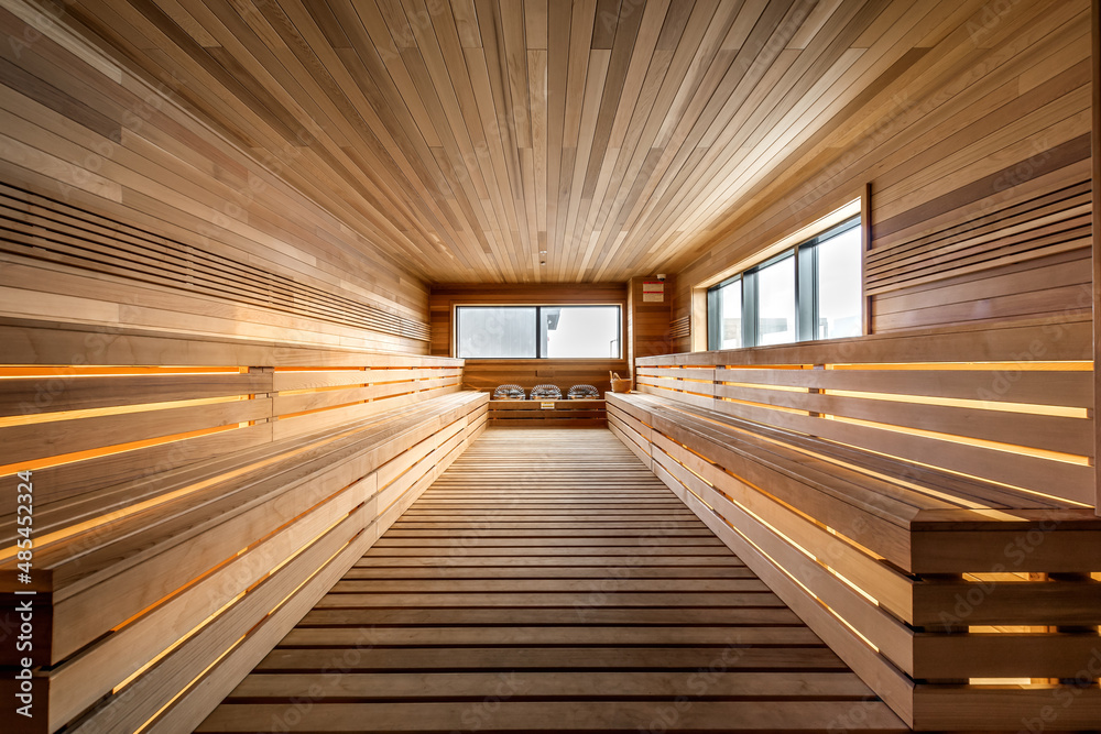 Fototapeta premium Nice apartment for rent in downtown Montreal, nicely staged and furnished with kitchen, open style bedroom, modern bathroom with shower, sauna, billiards, swimming pool, gym and city vews