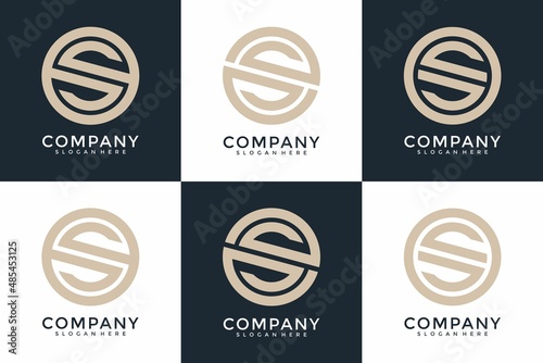 Collection initials S logo design template.