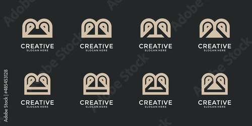 Collection of abstract letter m logo designs