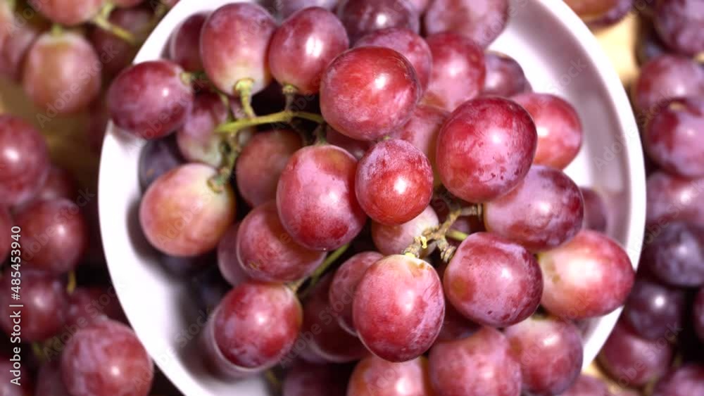 Fresh red grapes rotation background Fresh red grapes rotation background