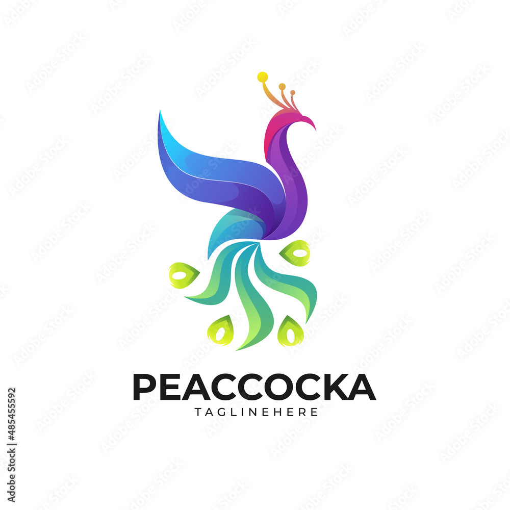 Peacocks colorful logo concept Peacocks colorful logo concept