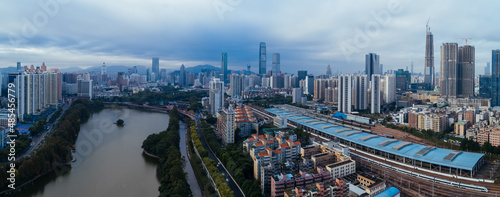 Aerial view of landscape in Shenzhen city China