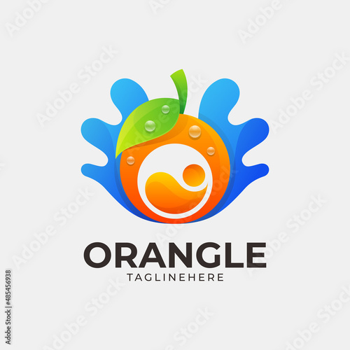 Orange colorful logo concept