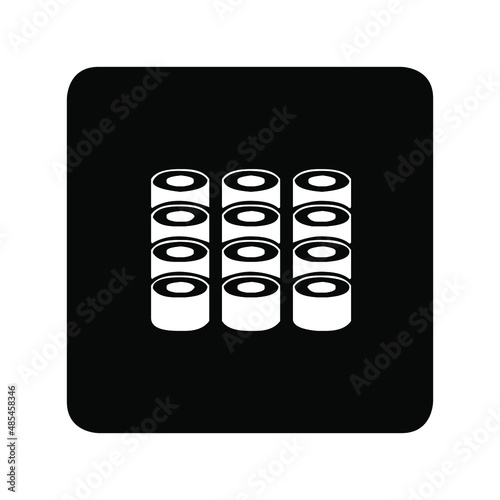 Rice rolls icon vector Illustration. Rice rolls icon image. Simple element illustration. Rice roll symbol design. Isolated on White Background.