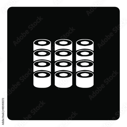Rice rolls icon vector Illustration. Rice rolls icon image. Simple element illustration. Rice roll symbol design in square on white background
