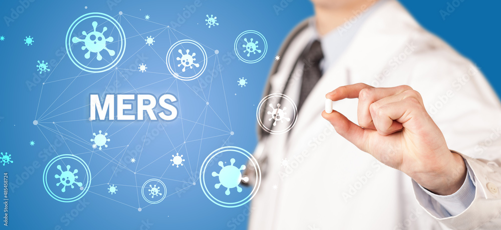 Doctor giving pill, virus concept Doctor giving pill, virus concept