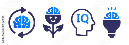 IQ test symbol. Genius icon. Human brain icon vector illustration.