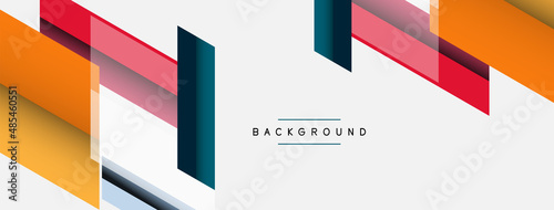 Vector background. Abstract overlapping color lines design with shadow effects. Illustration for wallpaper banner background or landing page