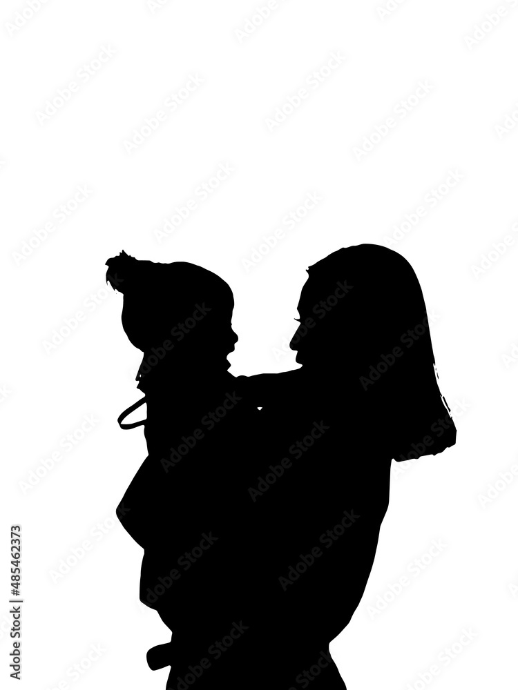 Silhouette of a child with Mother