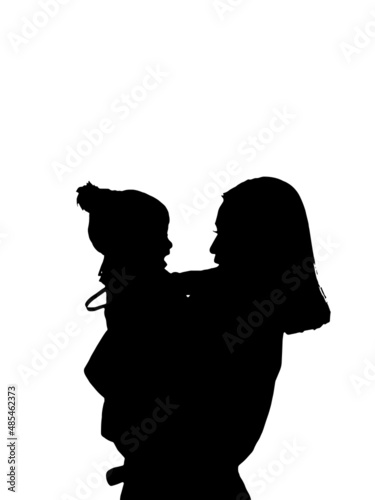 Silhouette of a child with Mother