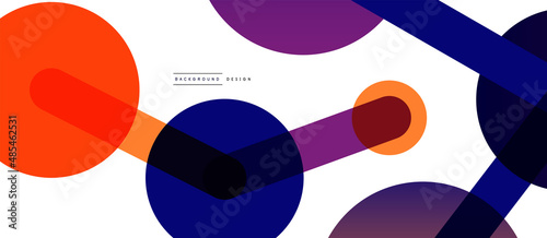 Abstract background. Round dots connected by lines. Trendy techno business template for wallpaper, banner, background or landing