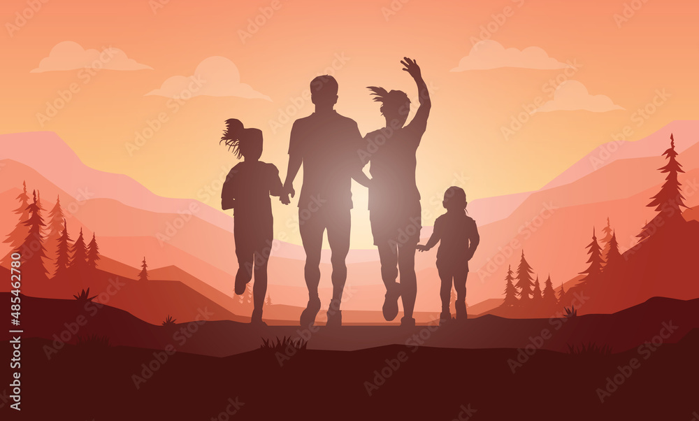 Running silhouettes. Vector illustration, Trail Running, Marathon runner. Running silhouettes. Vector illustration, Trail Running, Marathon runner.