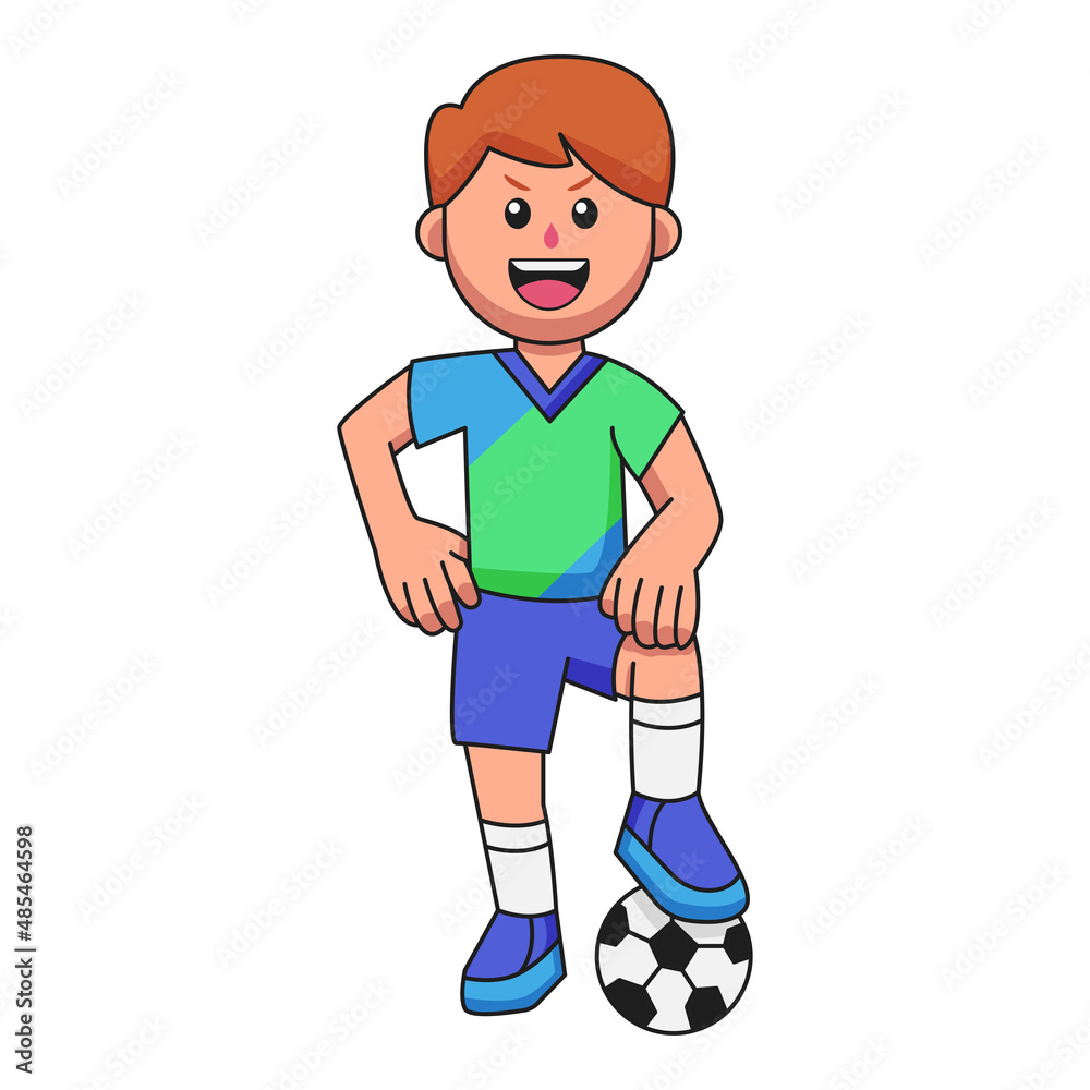cute cartoon character football player cute cartoon character football player
