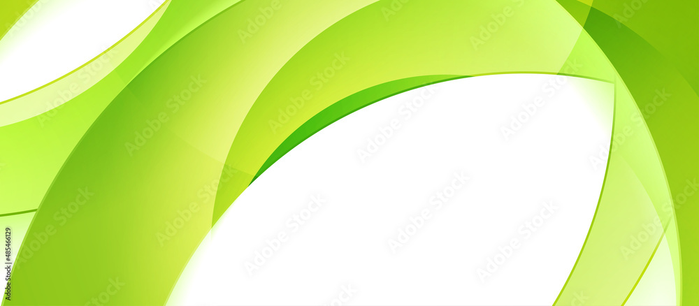 Green white geometric tech background with glossy wavy shapes. Vector ...