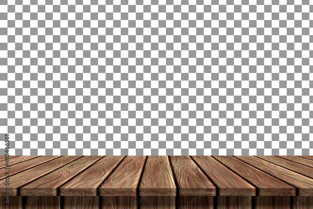Wooden Picnic table top TRANSPARENT background, Use as product display montage - Vector