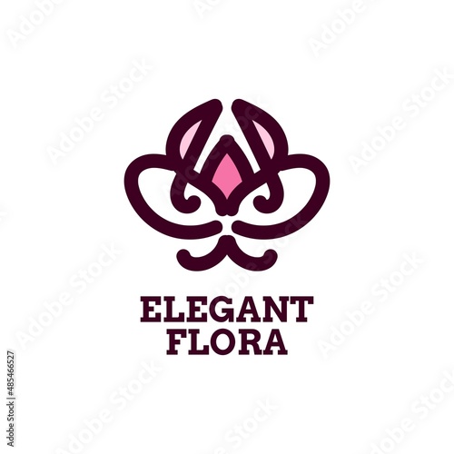 elegant flora flower nature logo concept design illustration
