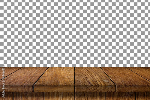 Wooden board table top TRANSPARENT background, Use as product display montage - Vector