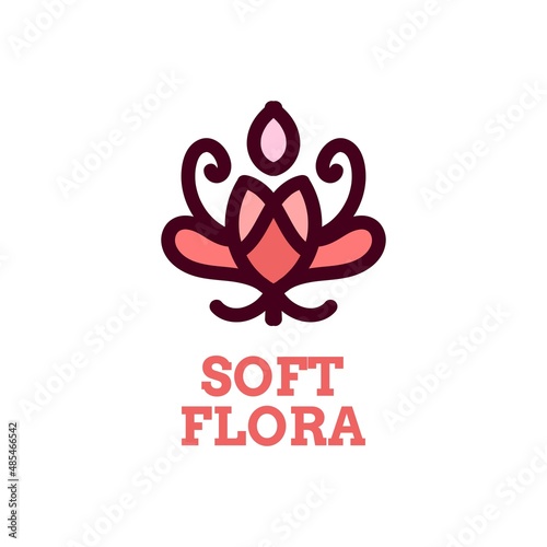 soft flora flower nature logo concept design illustration