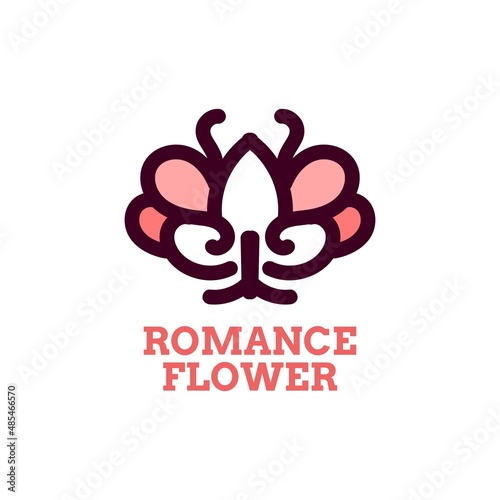 romance flower nature logo concept design illustration
