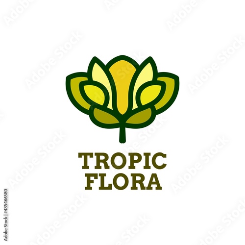 tropic flora flower nature logo concept design illustration