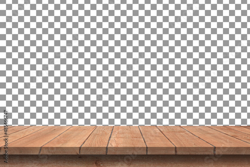 Wooden board Red table top TRANSPARENT background, Use as product display montage - Vector