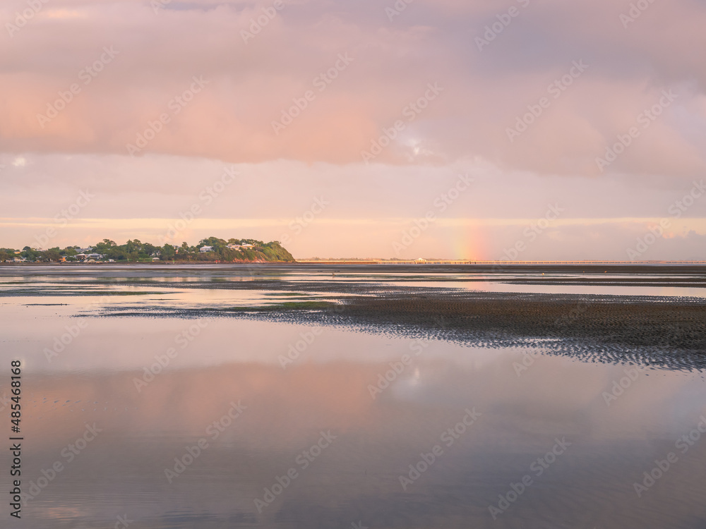 Tidal Flat Morning with Cloud Reflections