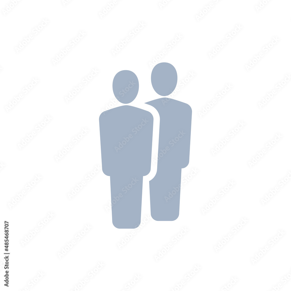 Two people icon,Vector silhouette illustration