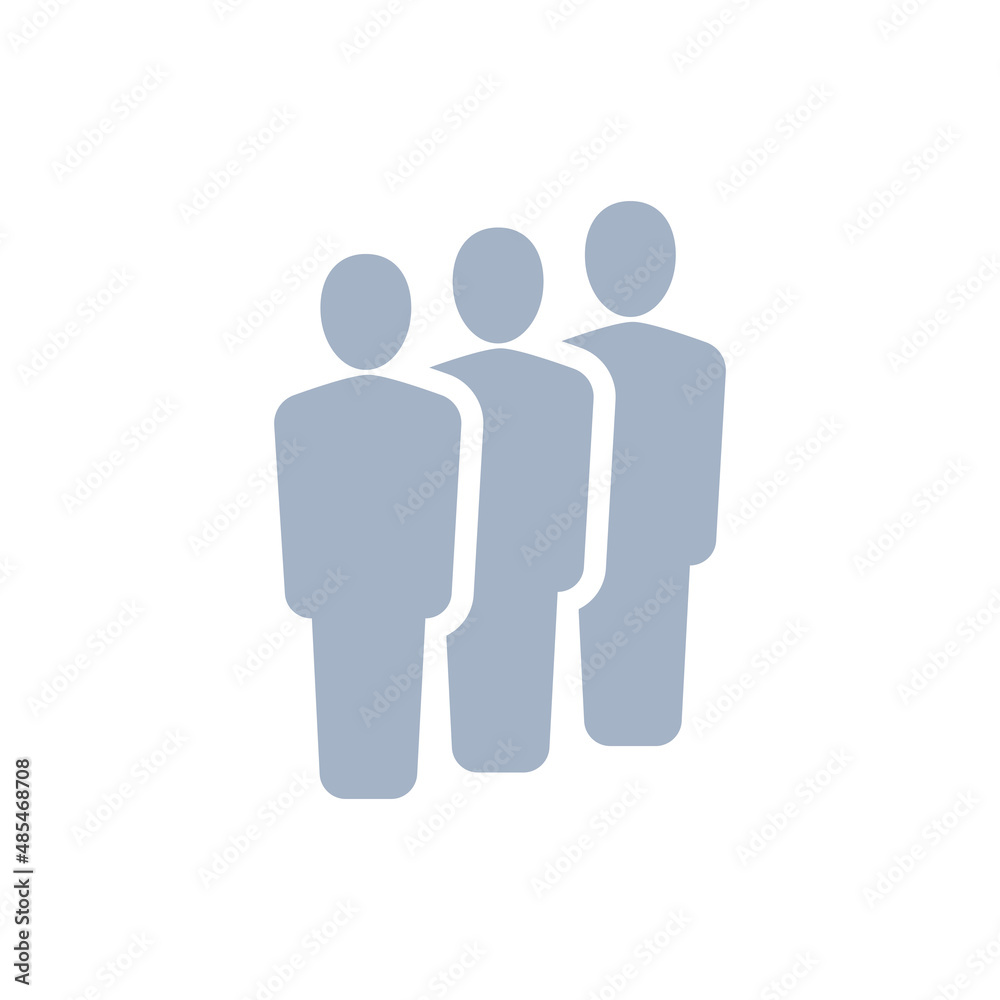 Three people icon,Vector silhouette illustration