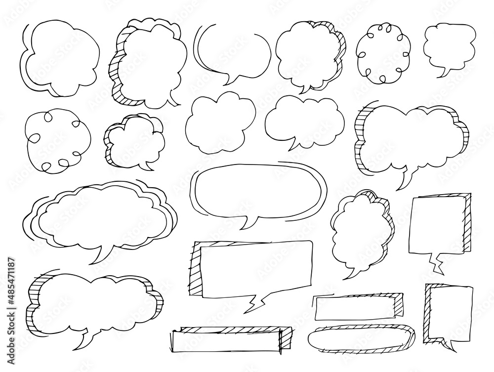 Obraz premium 手書き吹き出しセット