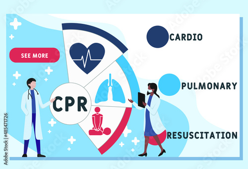 CPR - Cardiopulmonary Resuscitation acronym. business concept background. vector illustration concept with keywords and icons. lettering illustration with icons for web banner, flyer, landing pag