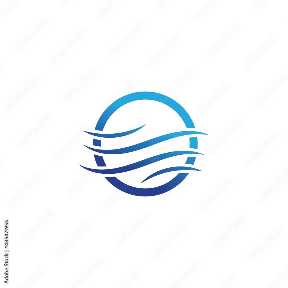 water wave logo design template
