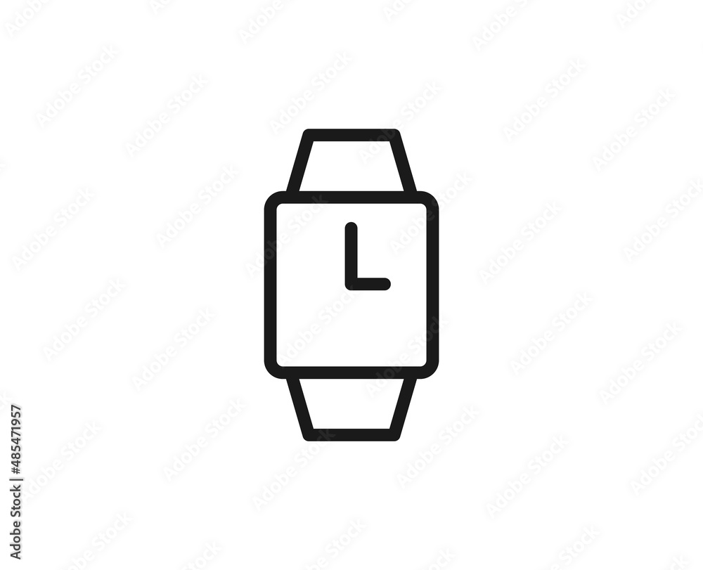 Clock line icon on white background Clock line icon on white background