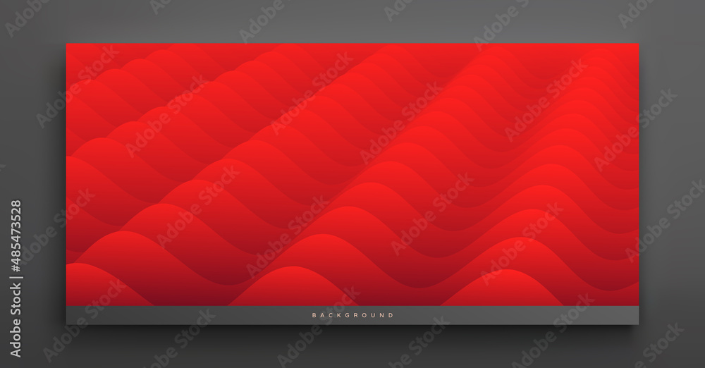 Fototapeta premium Profile of roof tile. Abstract wavy background with dynamic effect. 3D vector Illustration for advertising, marketing or presentation.