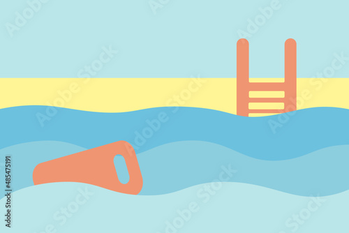 Swimming pool. Swimming training concept.