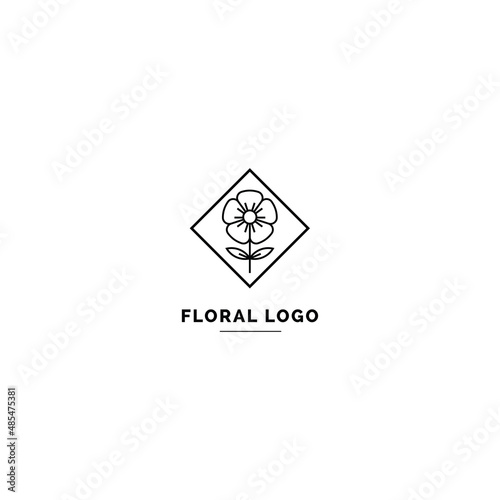 Simple and clean floral logo template. Minimal style logo for business and branding identity.