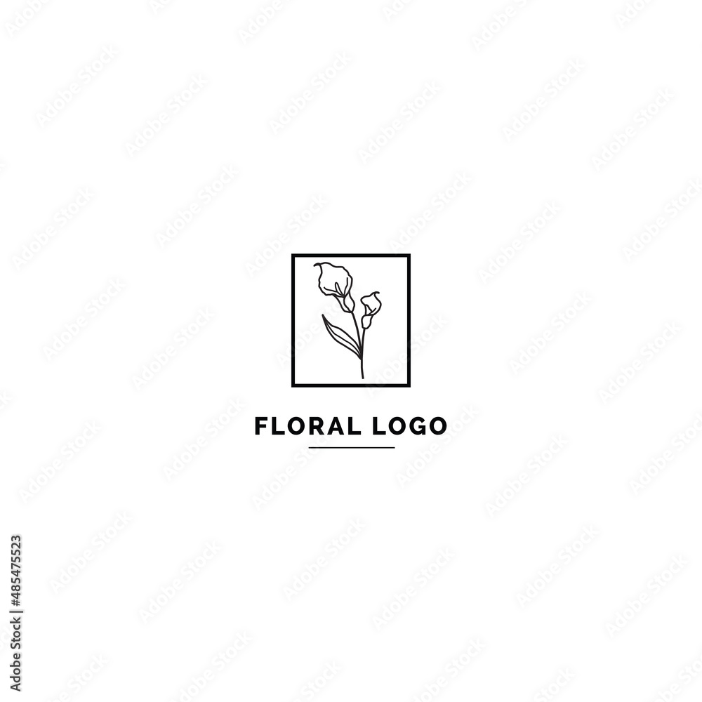 Simple and clean floral logo template. Minimal style logo for business and branding identity. Simple and clean floral logo template. Minimal style logo for business and branding identity.