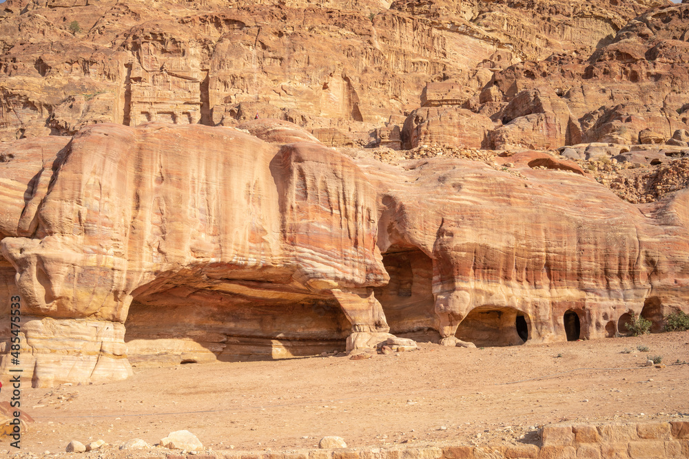 Sandstone caves in Petra