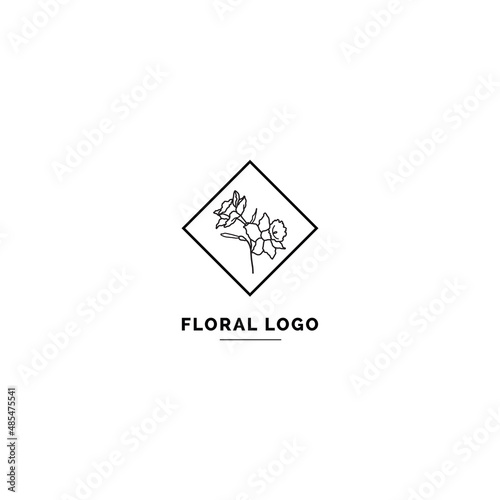 Simple and clean floral logo template. Minimal style logo for business and branding identity.