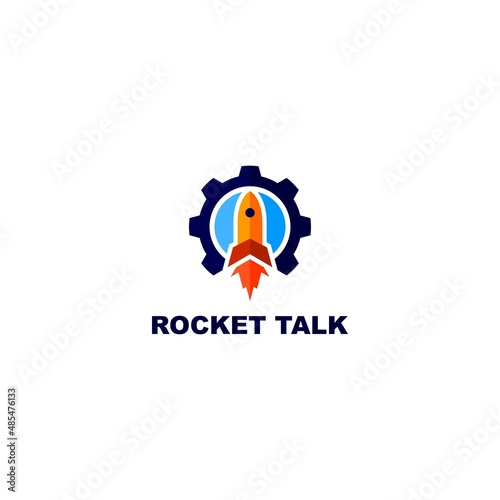 Rocket talk logo for podcast show that talks about rockets and their engines, also matters related to space knowledge.
