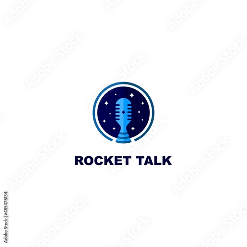Rocket talk logo for podcast show that talks about rockets and their engines, also matters related to space knowledge.